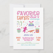 Favorite Things Christmas Gift Exchange Party Kaart (Voorkant)