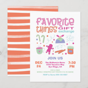 Favorite Things Christmas Gift Exchange Party Kaart