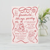 Favorite Things Christmas Holiday Party Invitation Kaart (Staand voorkant)