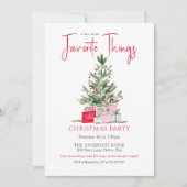 Favorite Things Christmas Party Invitation Kaart (Voorkant)