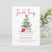 Favorite Things Christmas Party Invitation Kaart (Staand voorkant)