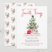 Favorite Things Christmas Party Invitation Kaart (Voorkant / Achterkant)