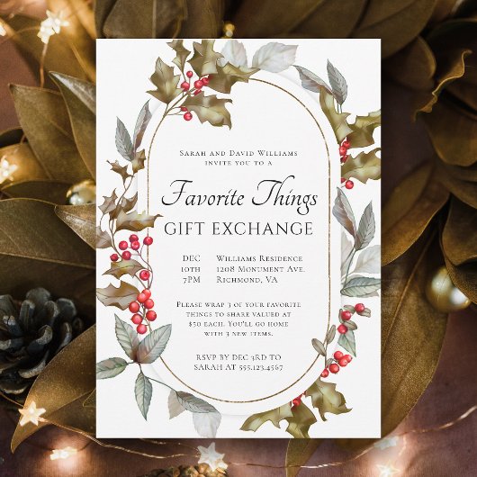 Favorite Things Elegant Botanical Gift Exchange Kaart