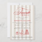 Favorite Things Gift Exchange Bridal Shower Brunch Kaart (Voorkant)