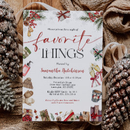 Favorite Things Gift Exchange Party Invite Kaart