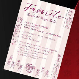 Favorite Things Holiday Book Club Wine Theme Party Kaart