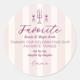 Favorite Things Holiday Book & Wine Club Party Ronde Sticker