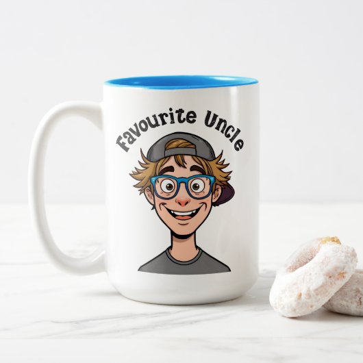 Favorite Uncle Mug Tweekleurige Koffiemok (Met donut)