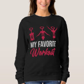 Favorite Workout Wine Drinking  Drinker Sayings Gr Trui (Voorkant)