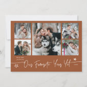 Favorite Year Holiday Newlywed Photo Terracotta Feestdagenkaart (Voorkant)