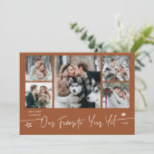 Favorite Year Holiday Newlywed Photo Terracotta Feestdagenkaart (Staand voorkant)