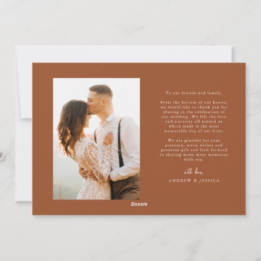Favorite Year Holiday Newlywed Photo Terracotta Feestdagenkaart (Achterkant)