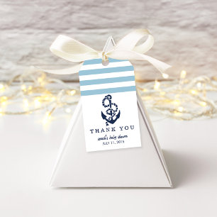 Favoritielabels voor babyfeestje Blauwe zeevaart Cadeaulabel