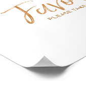 Favors 8x10 Stylish Roos Gold Wedding Sign Poster (Hoek)