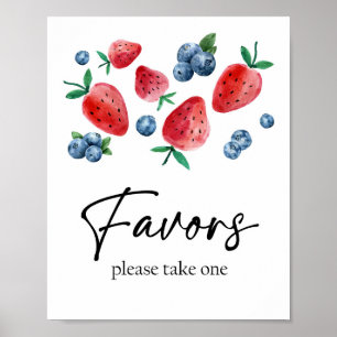 Favors aardbery Berry First Birthday Girl Sweet Poster