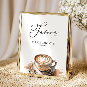 Favors Baby Is Brewing Koffie Baby Shower  Poster