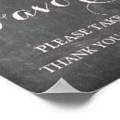 Favors Baby shower Sign Pink Waterverf Chalkboard Poster (Hoek)