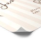 Favors Bebe Cafe Bruine Strik Handgetekende Cake Poster (Hoek)