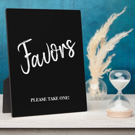 Favors Black wedding sign tabletop Plaque Fotoplaat (Zijkant)