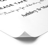 Favors Black White Wedding Sign Poster (Hoek)