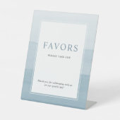 Favors Blue Wedding Reclamebord Met Voetstuk (Voorkant)