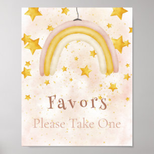 Favors Boho regenbooggouden sterren magisch stof Poster