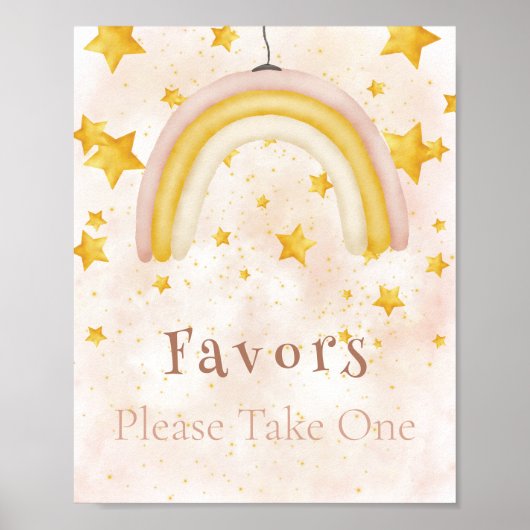 Favors Boho regenbooggouden sterren magisch stof Poster (Voorkant)