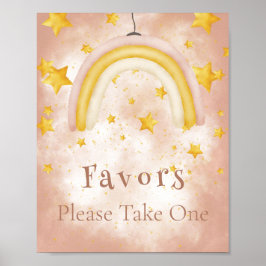 Favors Boho regenbooggouden sterren magisch stof Poster