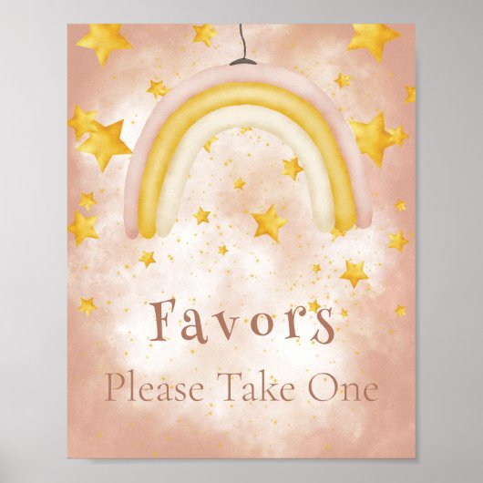 Favors Boho regenbooggouden sterren magisch stof Poster (Voorkant)