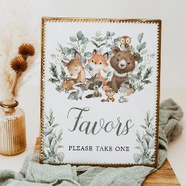 Favors bordereucalyptus bos baby dieren feestje poster