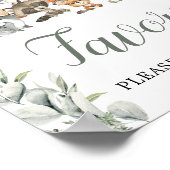 Favors bordereucalyptus bos baby dieren feestje poster (Hoek)