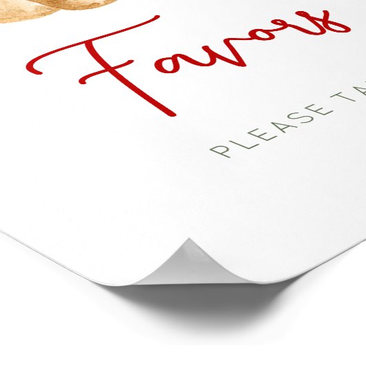 Favors Christmas Party Sign Poster (Hoek)