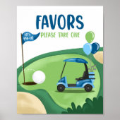 Favors Dank je Golf Par-T-shirt Boy Birthday Sign Poster (Voorkant)