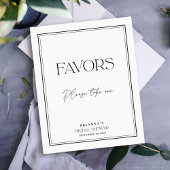Favors Elegant Black & White Vrijgezellenfeest Poster