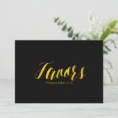 Favors Faux Gold Foil Chic Wedding Sign Kaart (Staand voorkant)
