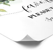 Favors Greenery Eucalyptus Baby shower Sign Poster (Hoek)