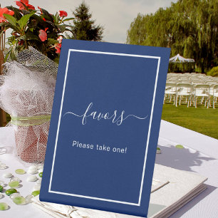 Favors marine blauw wit feest reclamebord met voetstuk
