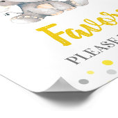 Favors Neem één gele Stippen Elephant Baby shower Poster (Hoek)