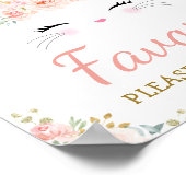 Favors - Neem één / roze Floral Bunny Cute Rabbit Poster (Hoek)