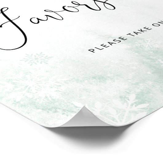 Favors, neem één teken. Winterspoelgunsten Poster (Hoek)