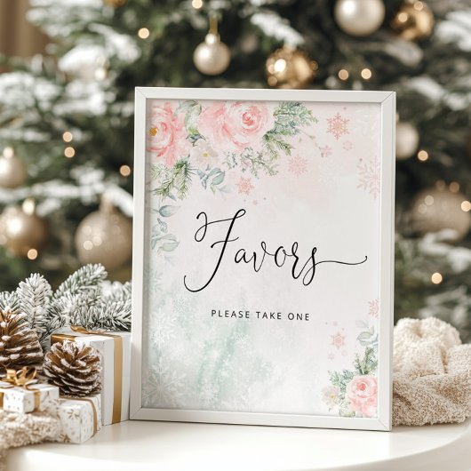 Favors, neem één teken. Winterspoelgunsten Poster