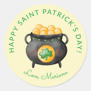 Favors of Gold Happy Saint Patricks Day Ronde Sticker