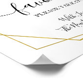 Favors party sign bruiloft receptie groen goud poster (Hoek)