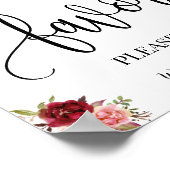 Favors party sign trouwreceptie boho marsala poster (Hoek)