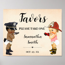 Favors Please Take One Little Recruit Baby Shower Poster