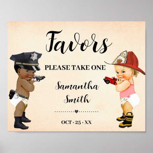 Favors Please Take One Little Recruit Baby Shower Poster (Voorkant)