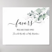 Favors Shower Weduwend Waterverf Flowers Sign Poster (Voorkant)