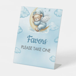 Favors Sign Baby shower Oh Baby Teddy Bear Reclamebord Met Voetstuk
