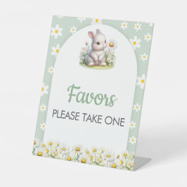 Favors Sign Bunny Genderneutraal Baby shower Reclamebord Met Voetstuk