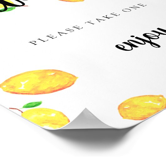 Favors Sign Citroen Bruidsdouche Hoofdpersoon Poster (Hoek)